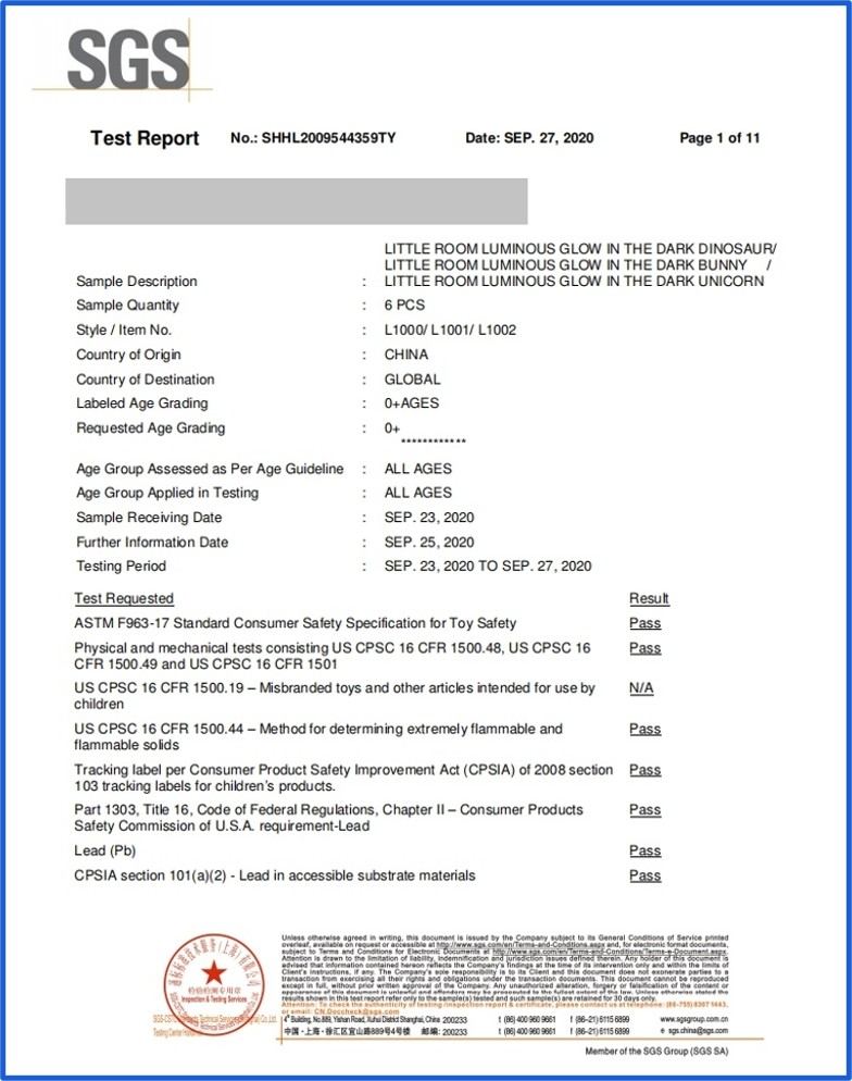 SGS report SHHL2009544359TY